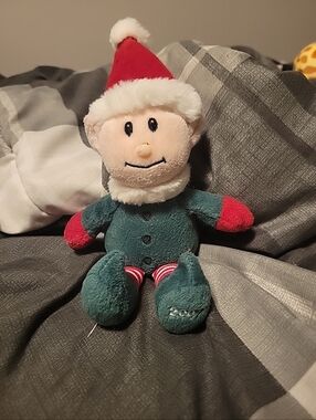 Elf Elvin Sears Exclusive 2007 Christmas Charity Plush & Beans 7" tall